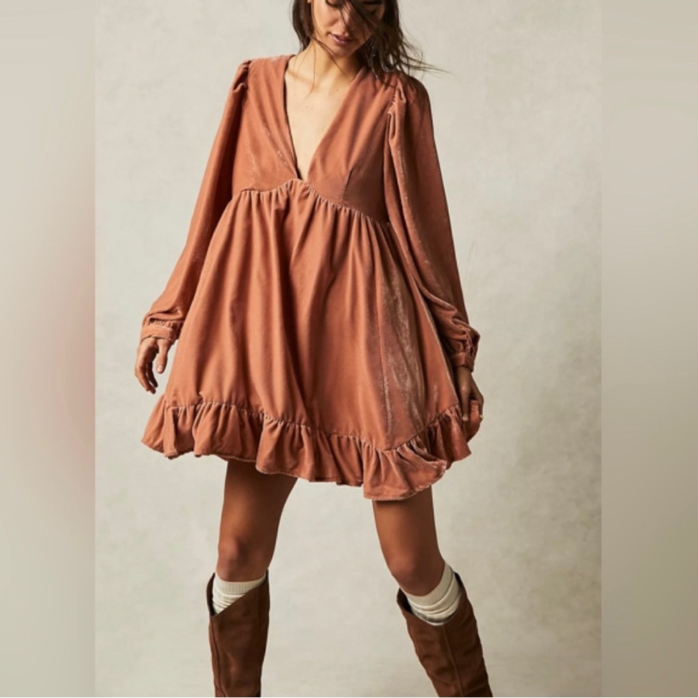 Free People FP Estella Velvet Mini Dress
